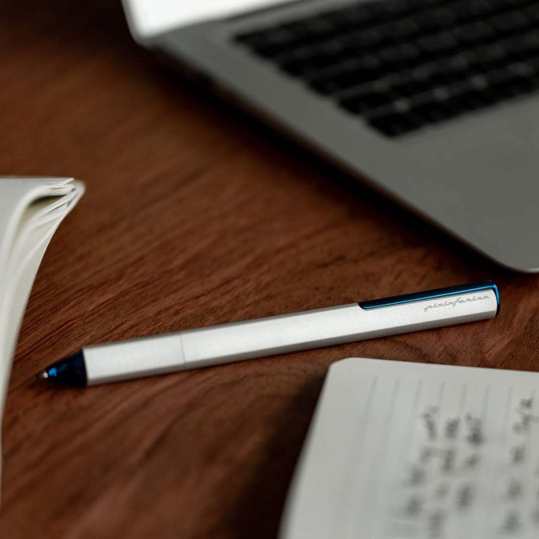 Pininfarina | Pf One Blue&Silver | Retractable Ballpoint Pen with Twist Mechanism