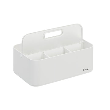 Litem | Portable |Stackable |Organizer with Lid and Adjustable Compartments | White Transparent