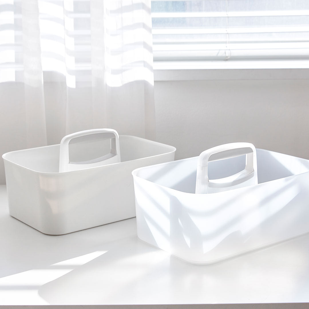 Litem | Portable Storage Organiser | Cool Grey & Ivory | Porta Grande | For Office Home & Kitchen