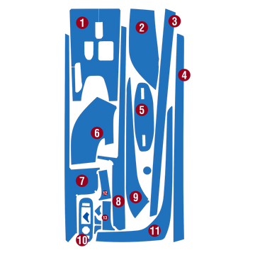 Precut interior PPF film layout for Mahindra BE 6