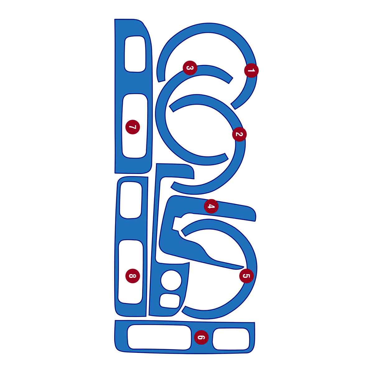 Precut interior PPF film layout for Mahindra Thar Roxx