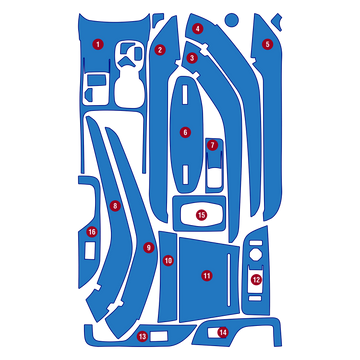 Precut interior PPF film layout for Mahindra XEV 9E