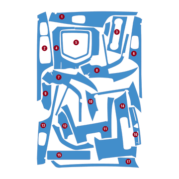 Precut interior PPF film layout for Mahindra XUV 3XO