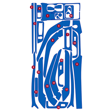 Precut interior PPF film layout for Mahindra XUV 700 AX7L
