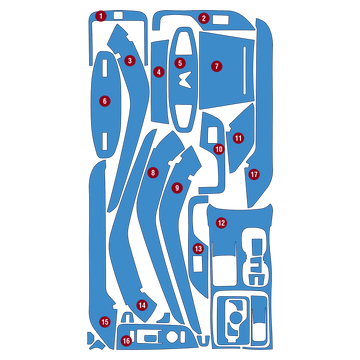 Precut interior PPF film layout for Mahindra XUV 7XO Automatic AT without Hand Brake