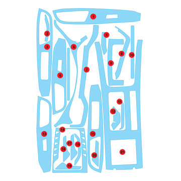 Precut interior PPF film layout for MG Hector