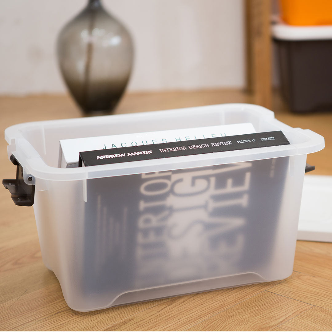 Litem | Multi Utility Storage  Box |Organizer  | 17 litres | Orange | Living Box | For Office Home & Kitchen