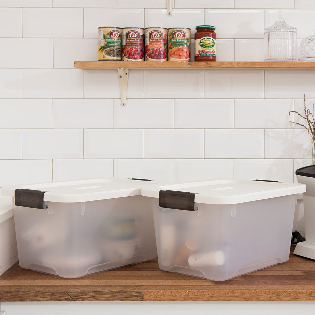 Litem | Multi Utility Storage  Box |Organizer  | 17 litres | Orange | Living Box | For Office Home & Kitchen