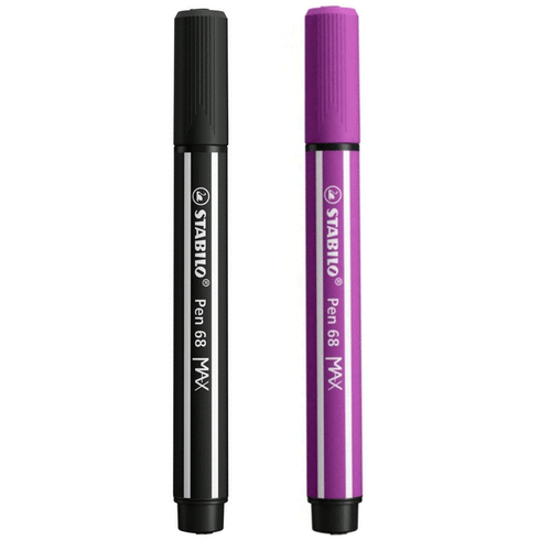 Stabilo | Pen 68 | Max Arty | Purple And Black | Pack of 2