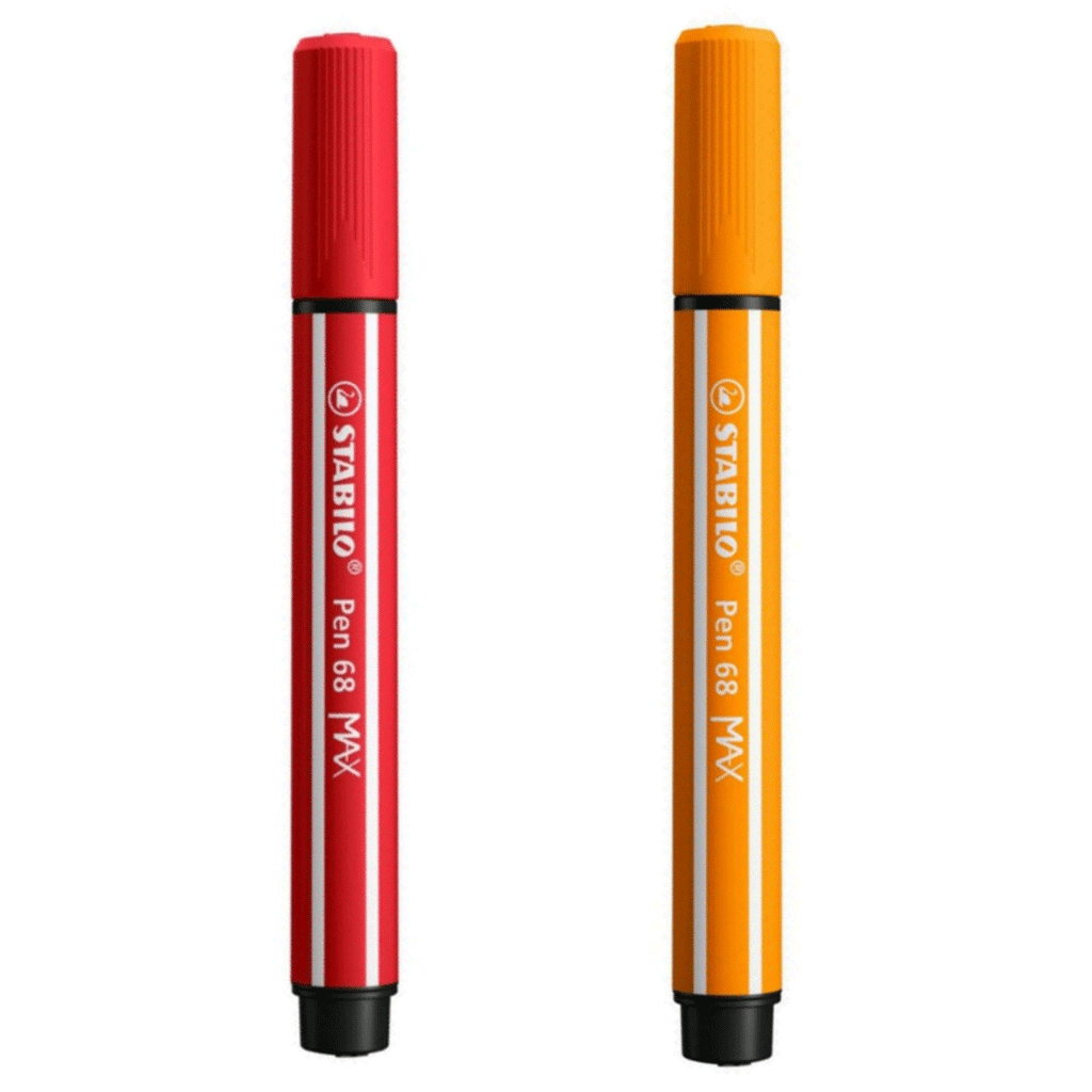 Stabilo | Pen 68 | Max Arty | Red And Orange | Pack of 2