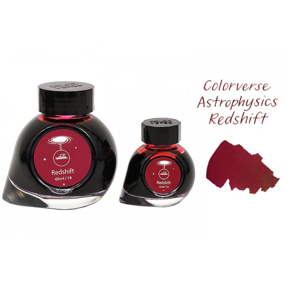 Colorverse | Astrophysics Series | Season 2 | Fountain Pen Ink | Redshift | Red | 65ml and 15ml | 2 Bottle Set - penpencilink