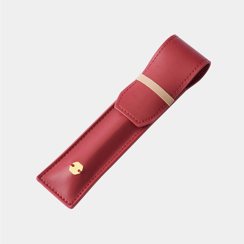 Ystudio Classic Reflect Pen Pouch – Red Leather
