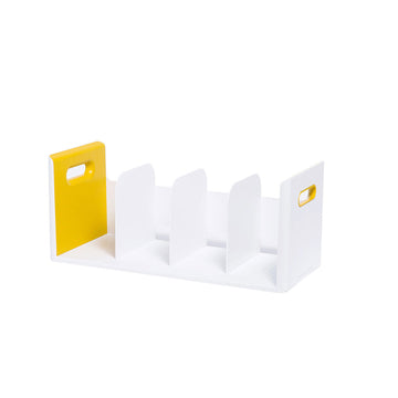 Litem | Book Rack | 4 Compartments | Organizer| Yellow |Roomax