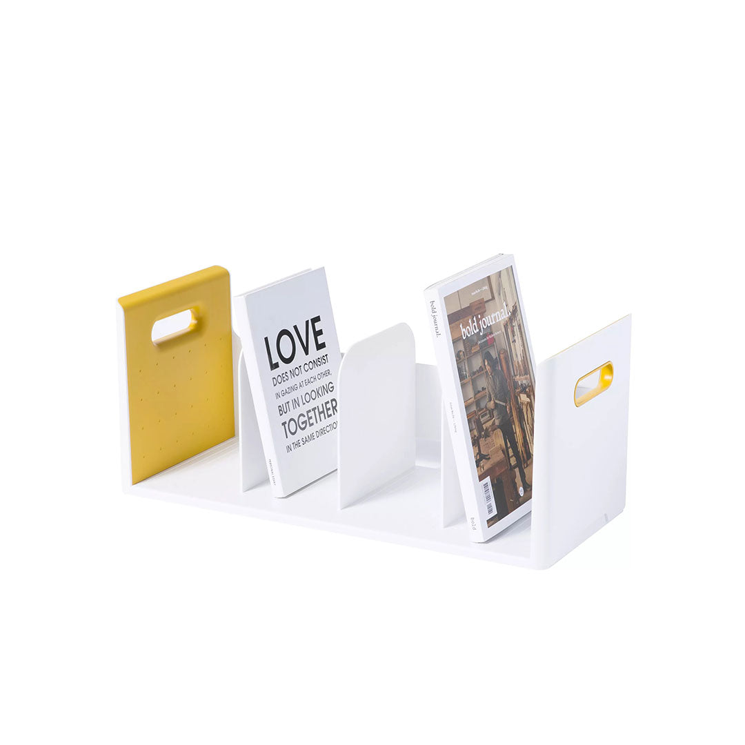 Litem | Book Rack | 4 Compartments | Organizer| Yellow |Roomax