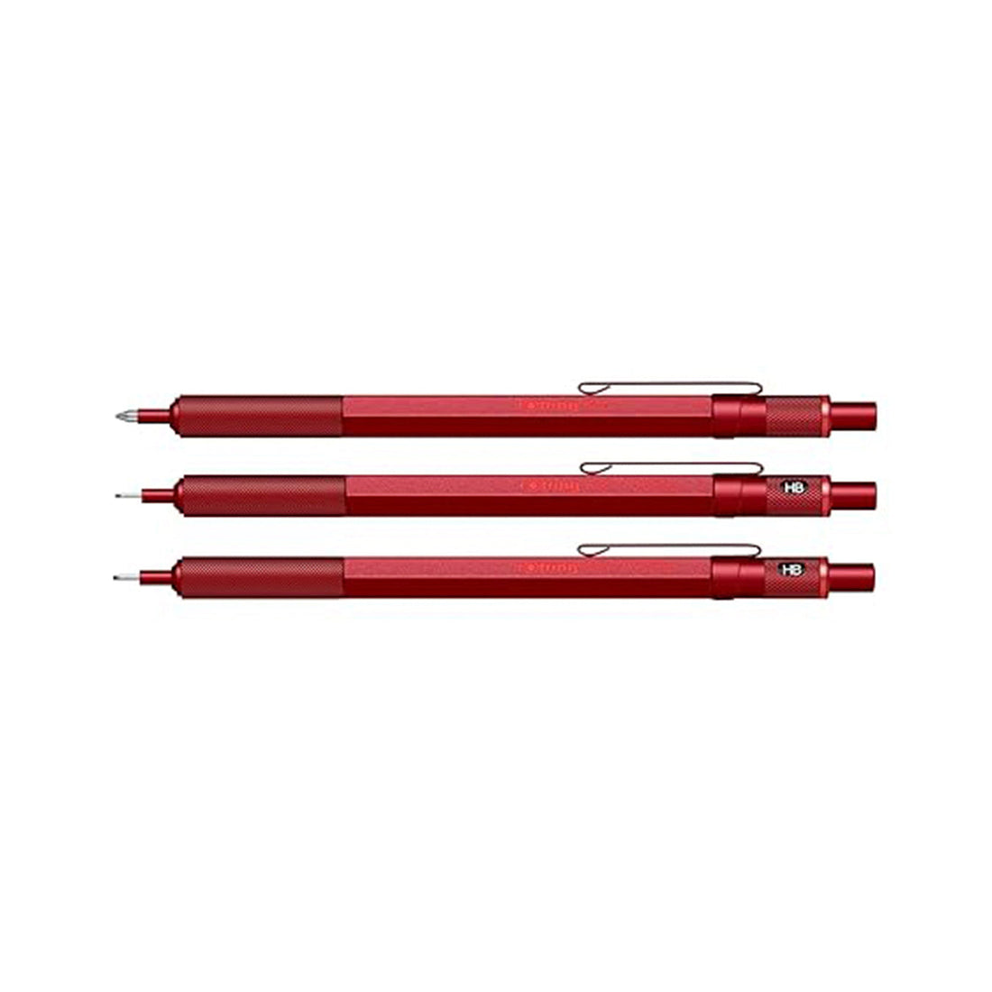 Rotring | 600 Series | Red 1.0mm Ball Pen | Metal Body | Non-Slip | Metal Knurled Grip