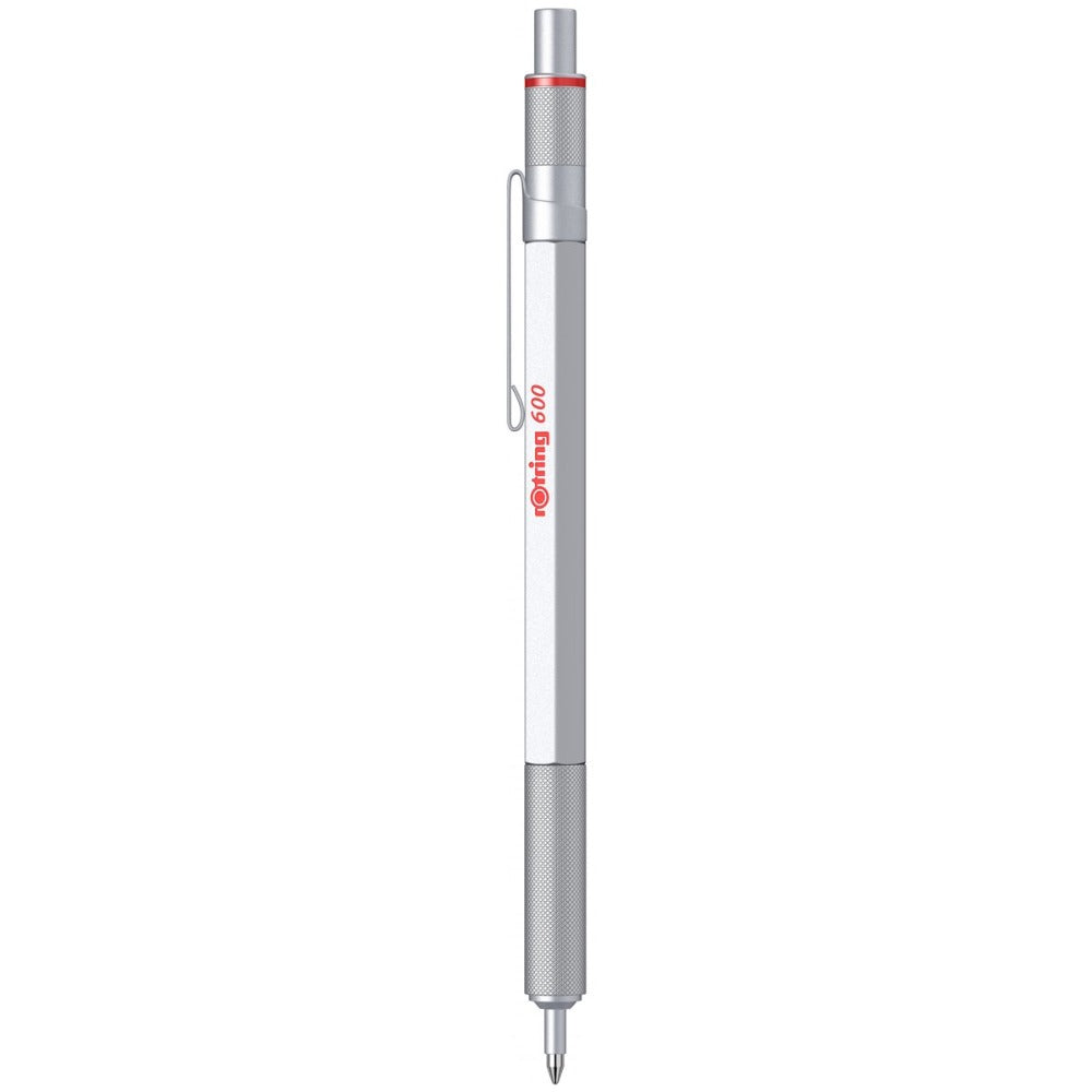 Rotring | 600 Series | Silver 1.0mm Ball Pen | Metal Body | Non-Slip | Metal Knurled Grip