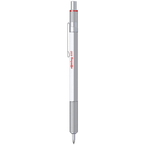 Rotring | 600 Series | Silver 1.0mm Ball Pen | Metal Body | Non-Slip | Metal Knurled Grip