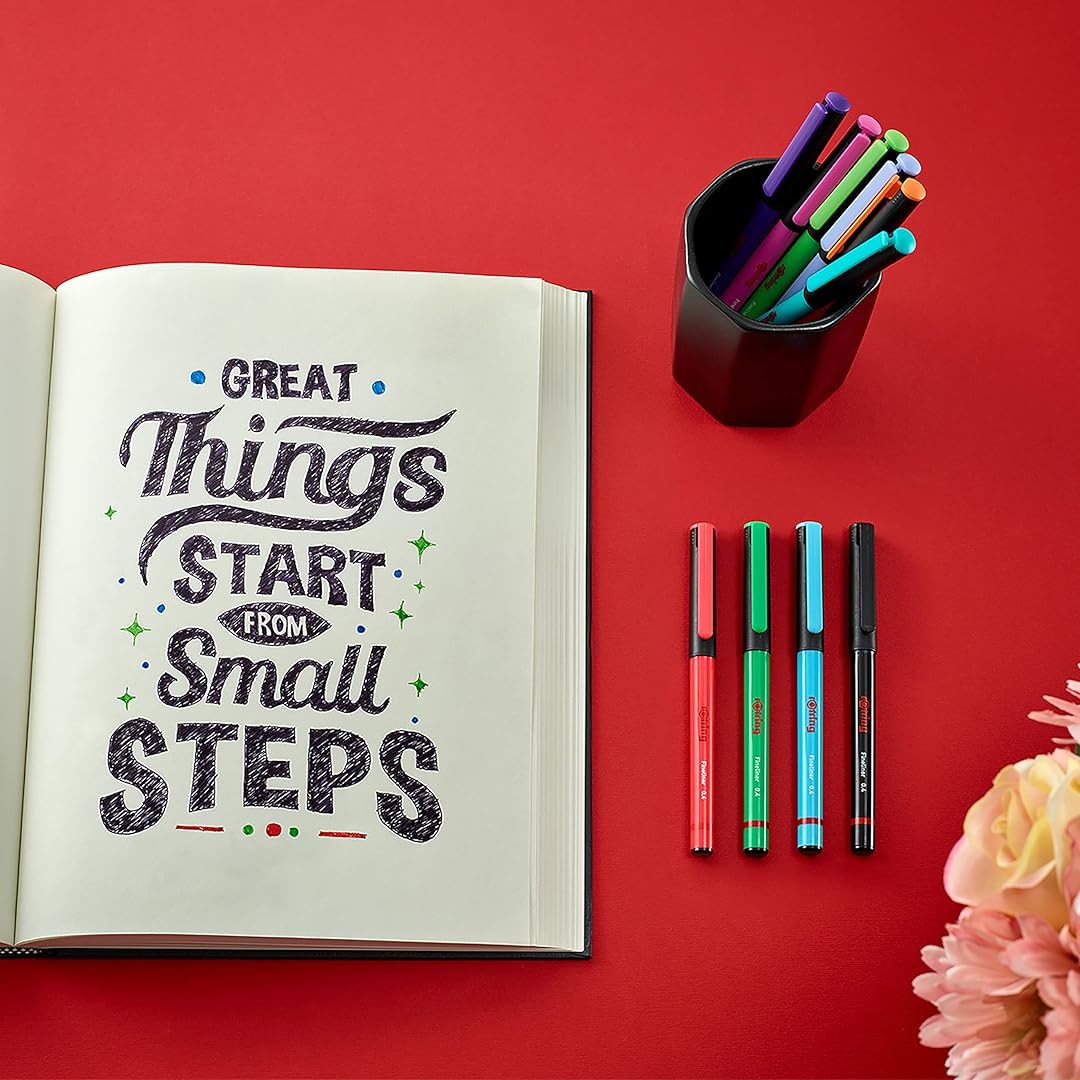 Rotring | Liner Fineliner Pens | Assorted Colours | Pack of 10 Pieces | 0.4mm