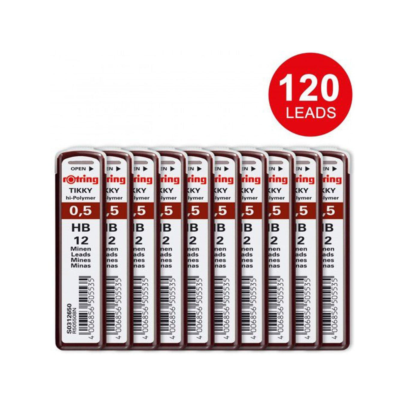 Rotring | Tikky | 0.5MM | HB Replacement Leads | Pack of 10