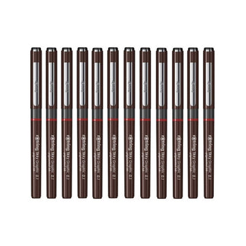 Rotring | Tikky | Graphic Fineliner | Black Pigmented Lightfast | Pack of 12pieces | 0.1mm