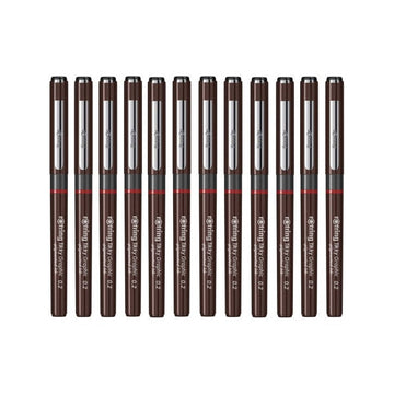 Rotring | Tikky | Graphic Fineliner | Black Pigmented Lightfast | Pack of 12pieces | 0.2mm