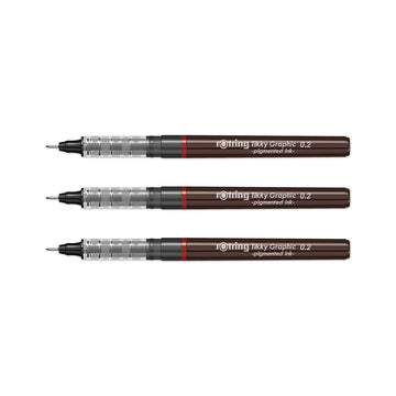Rotring | Tikky | Graphic Fineliner | 0.2mm | 3 Pen Set