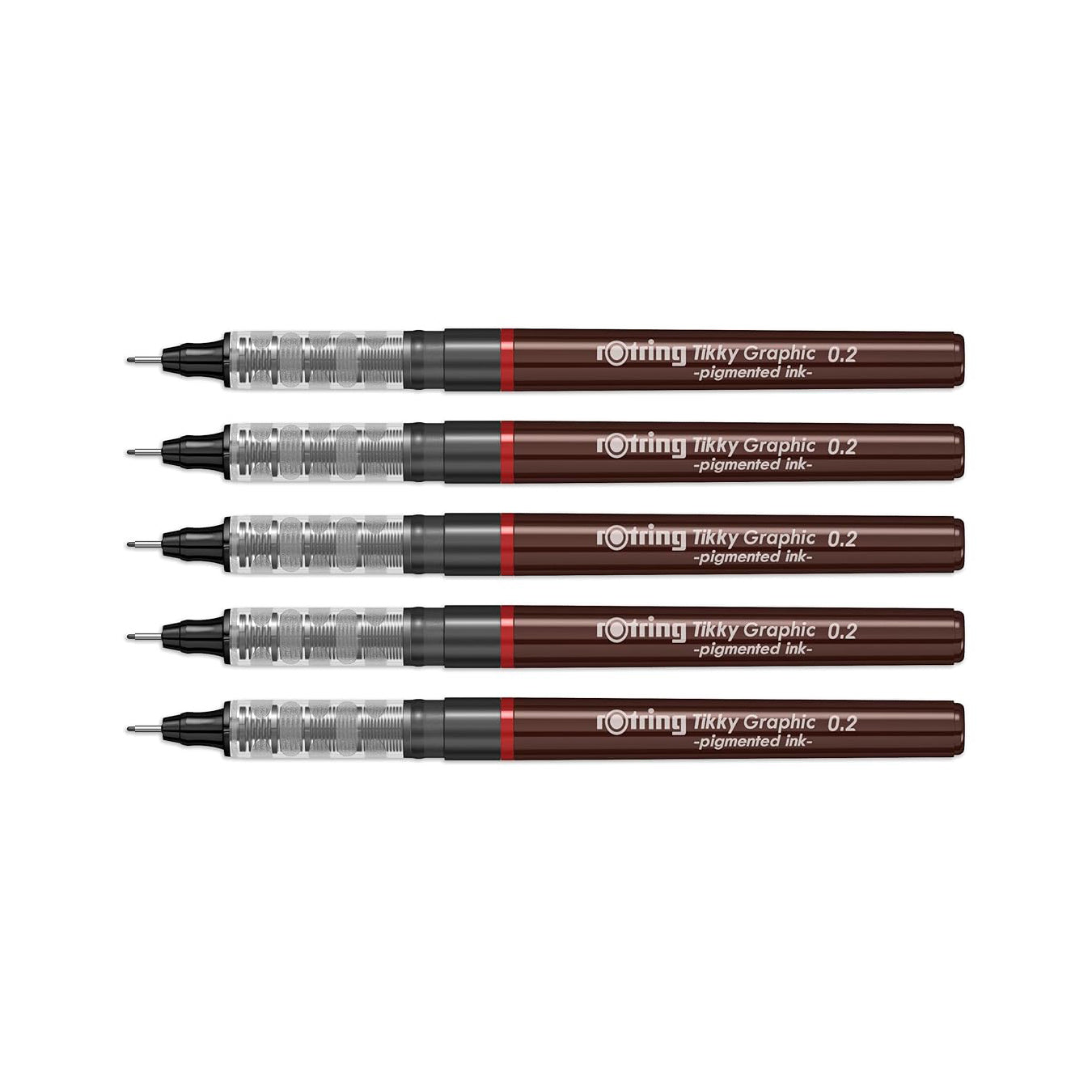 Rotring | Tikky | Graphic Fineliner | 0.2mm | 5 Pen Set