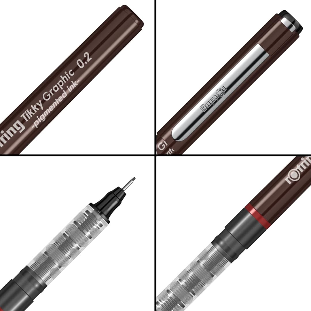 Rotring | Tikky | Graphic Fineliner | 0.2mm | 5 Pen Set