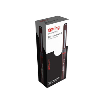 Rotring | Tikky | Graphic Fineliner | 0.2mm | Black Ink | Box of 12