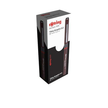 Rotring | Tikky | Graphic Fineliner | 0.2mm | Black Ink | Box of 12
