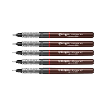 Rotring | Tikky | Graphic Fineliner | 0.5mm | 5 Pen Set