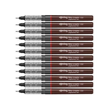 Rotring | Tikky | Graphic Fineliner | 0.5mm | Black Ink | Pack of 12