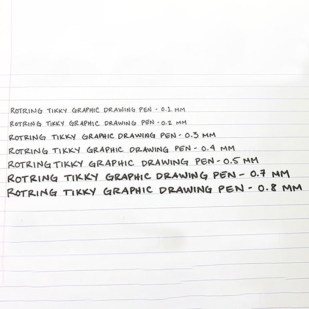 Rotring | Tikky | Graphic Fineliner | Black Pigment Lightfast | 0.3mm, 0.5mm | 6 Pen Set | 3 Each