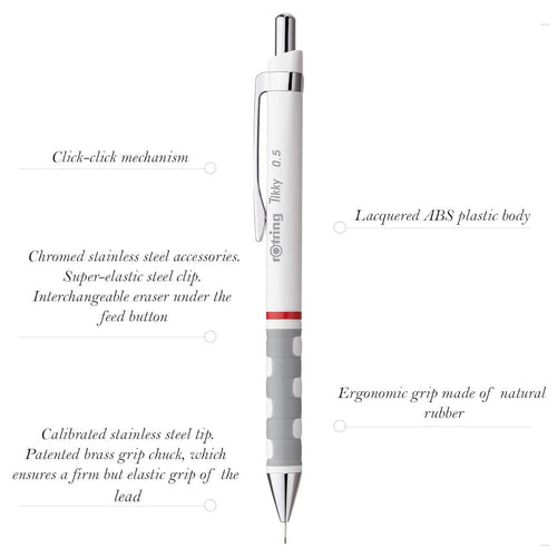 Rotring | Tikky | Mechanical Pencil | 0.5mm | White Barrel