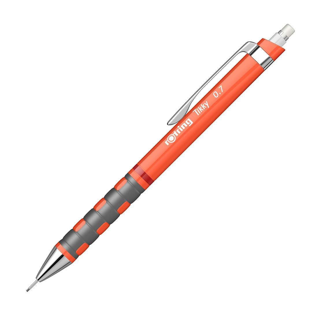 Rotring | Tikky | Mechanical Pencil | 0.7mm | Triangular Ergonomic Grip | Neon Orange