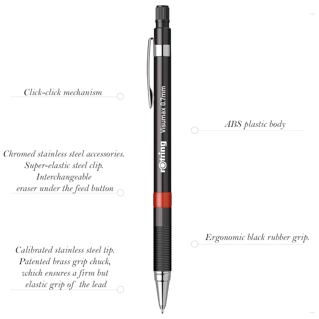 Rotring | Visumax | Mechanical Pencil | 0.7 mm | 2B Lead |  Black