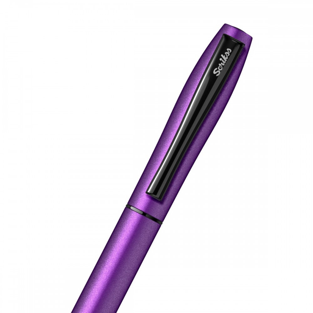 Scrikss | Carnival | Roller Ball Point Pen | Matte Satin Purple | 0.7mm - penpencilink