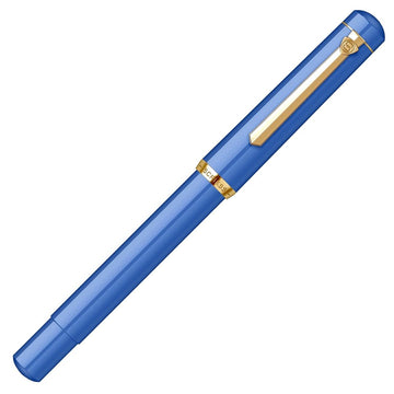 Scrikss | 419 Series | Piston Filler | Fountain Pen | 23K Gold Plated | Medium | Blue Acrylic