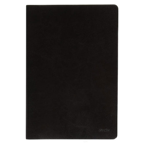 Scrikss | A5 Size | Blank Premium Notebook | Black Vinyl Leather Soft Cover | 100 gsm | Ivory Paper