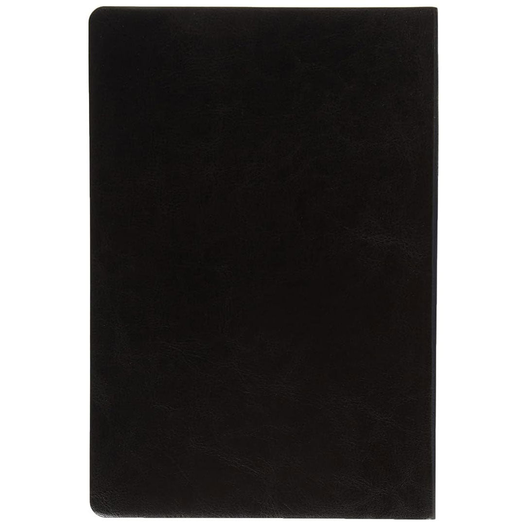 Scrikss | A5 Size | Blank Premium Notebook | Black Vinyl Leather Soft Cover | 100 gsm | Ivory Paper