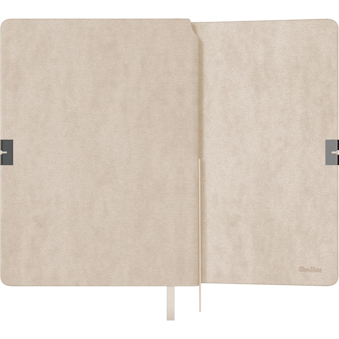 Scrikss | A5 Size | Premium Notebook | Beige Faux Leather Paperback Cover | Ruled
