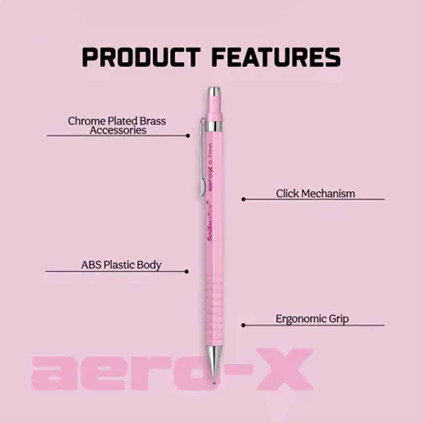 Scrikss | Aero-X | Mechanical Pencil | 0.7mm | Pink
