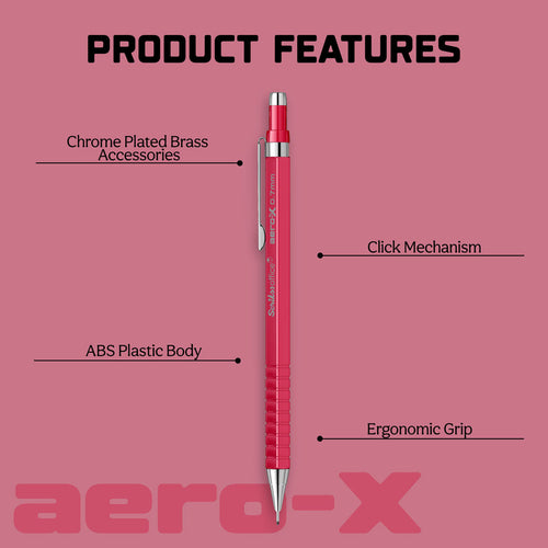 Scrikss | Aero-X | Mechanical Pencil | 0.7mm | Red