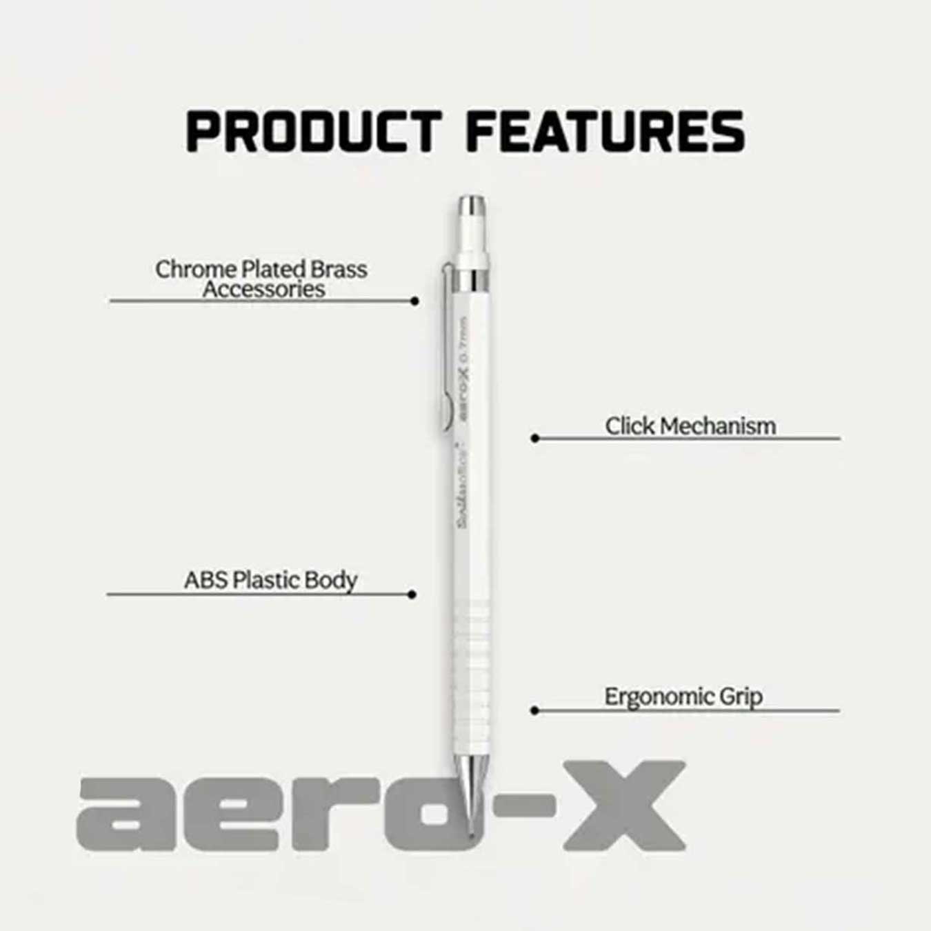 Scrikss | Aero-X | Mechanical Pencil | 0.7mm | White