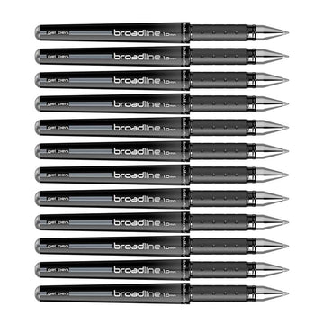 Scrikss Broadline Gel Pen 1mm (Pack Of 12) - Black