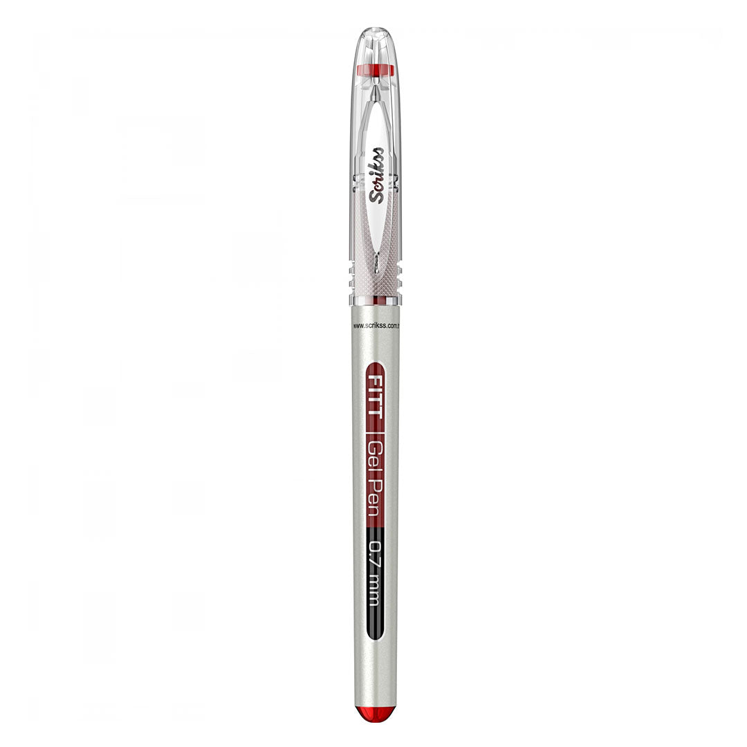 Scrikss | Fitt Gel Pen | Rollerball Pen 0.7 | Box Of 12 | Red