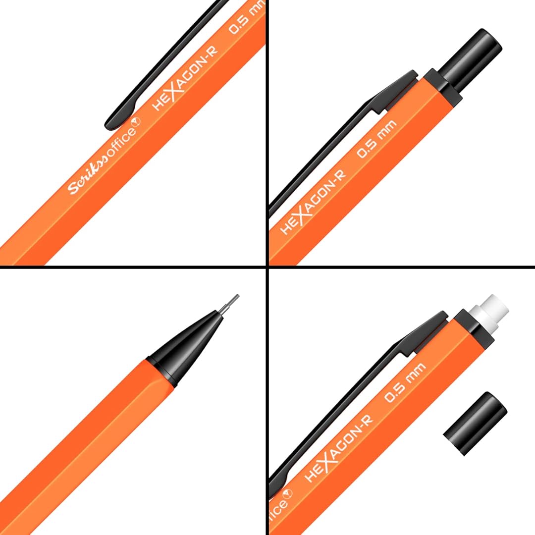 Scrikss Hexagon-R 0.5mm Mechanical Pencil - Orange