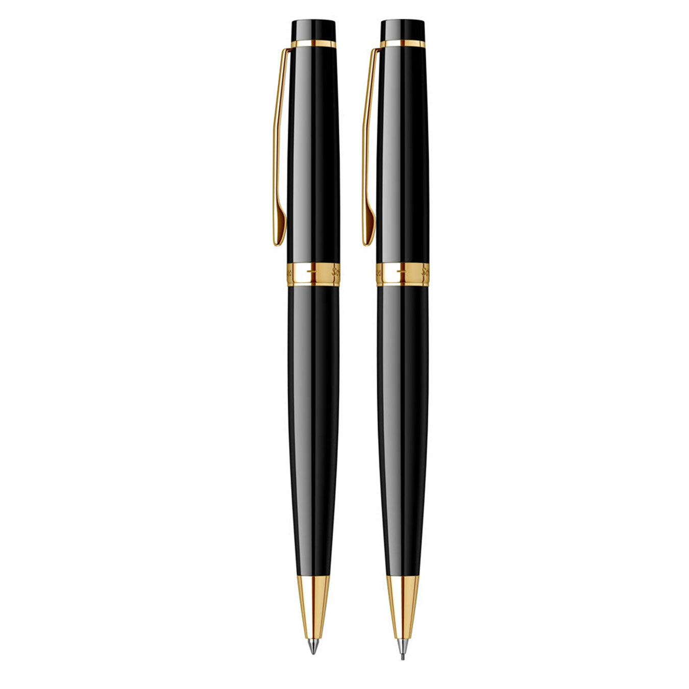 Scrikss Honour 38 Ballpoint Pen & Mechanical Pencil Set | Black Gold