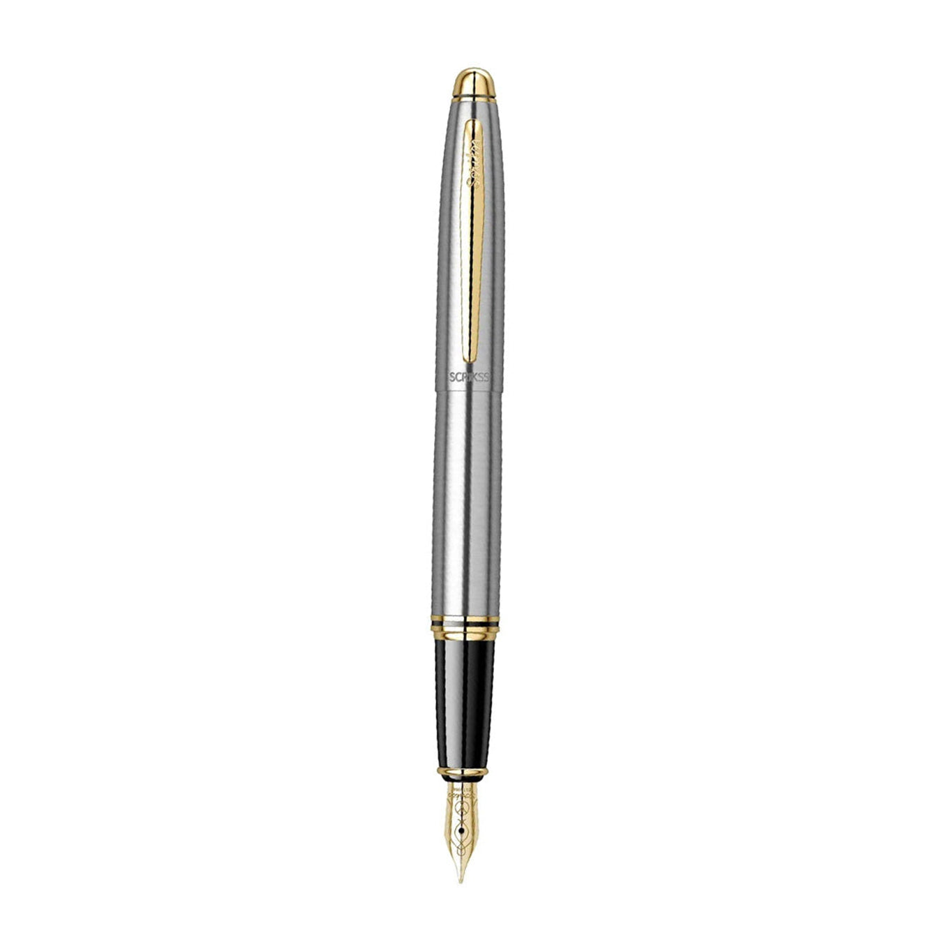 Scrikss Knight 88 Medium Nib Fountain Pen - Stainless Steel GT