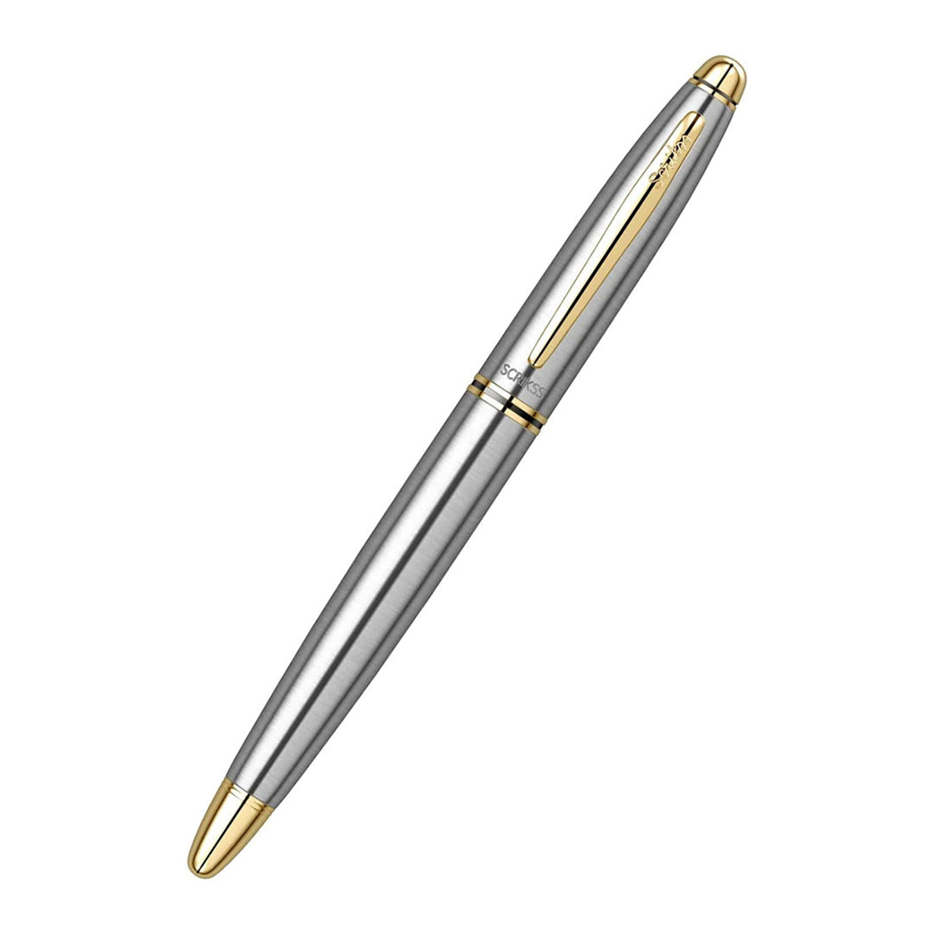 Scrikss Knight 88 Medium Nib Fountain Pen - Stainless Steel GT